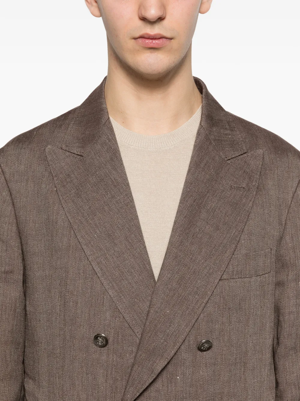 Brunello Cucinelli Pak met dubbele rij knopen Bruin