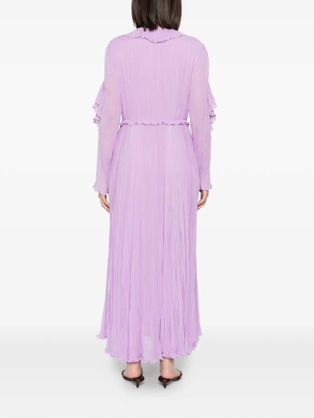 Alberta Ferretti Geplooide maxi-jurk met ruches Paars