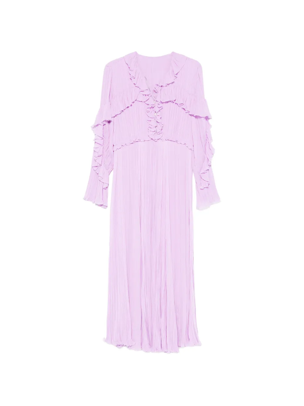 Alberta Ferretti ruffled pleated maxi dress - Viola