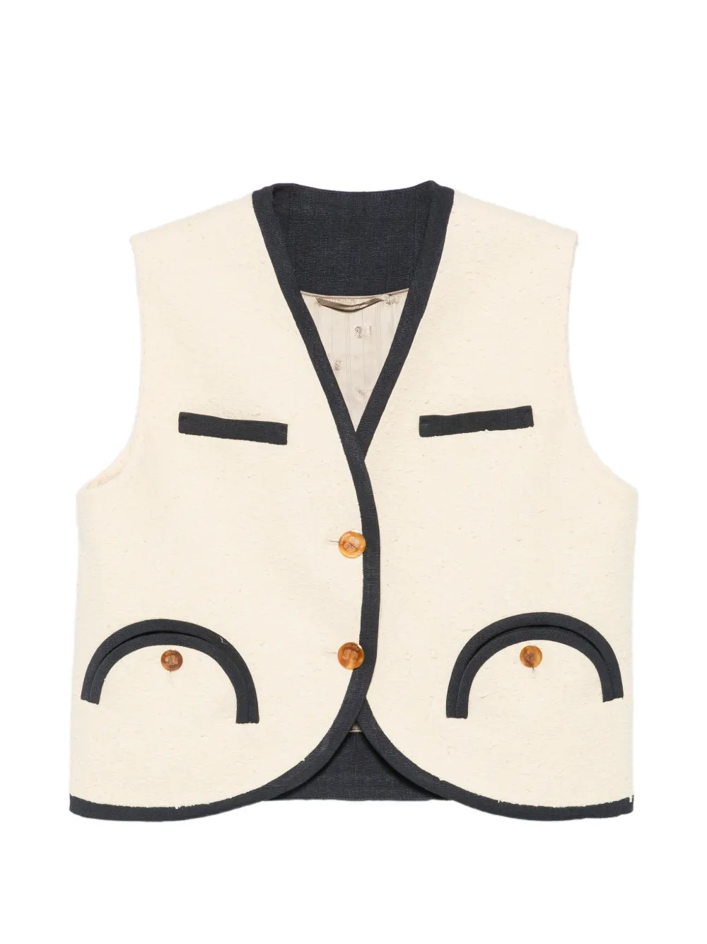 Blazé Milano contrast-trim waistcoat - Toni neutri
