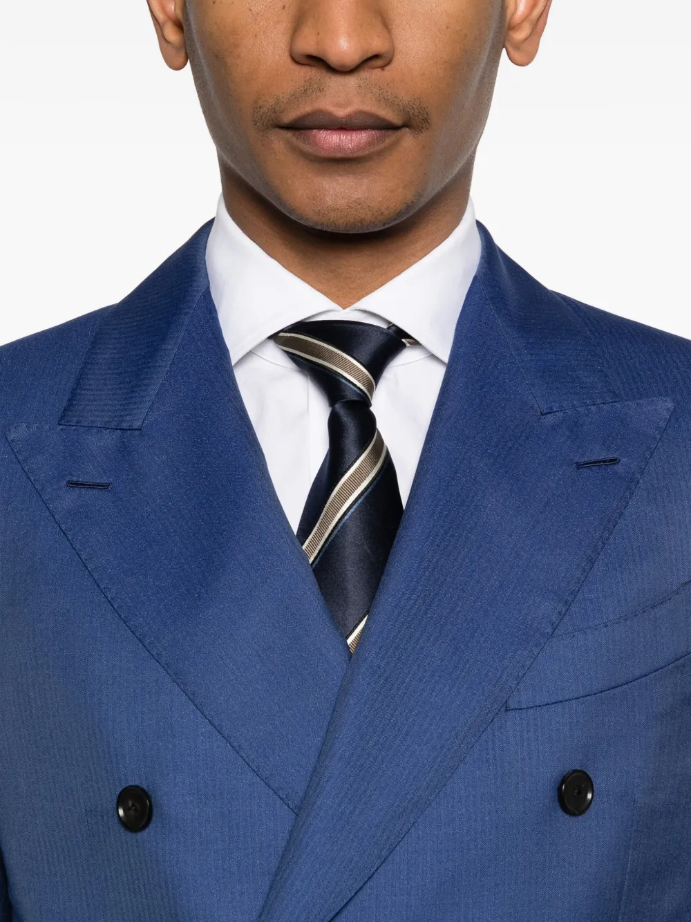 Caruso Pak met dubbele rij knopen Blauw