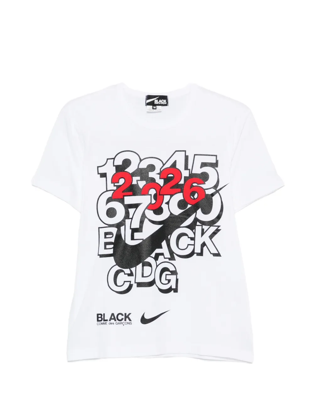 Black Comme Des Garçons graphic-print T-shirt - Weiß