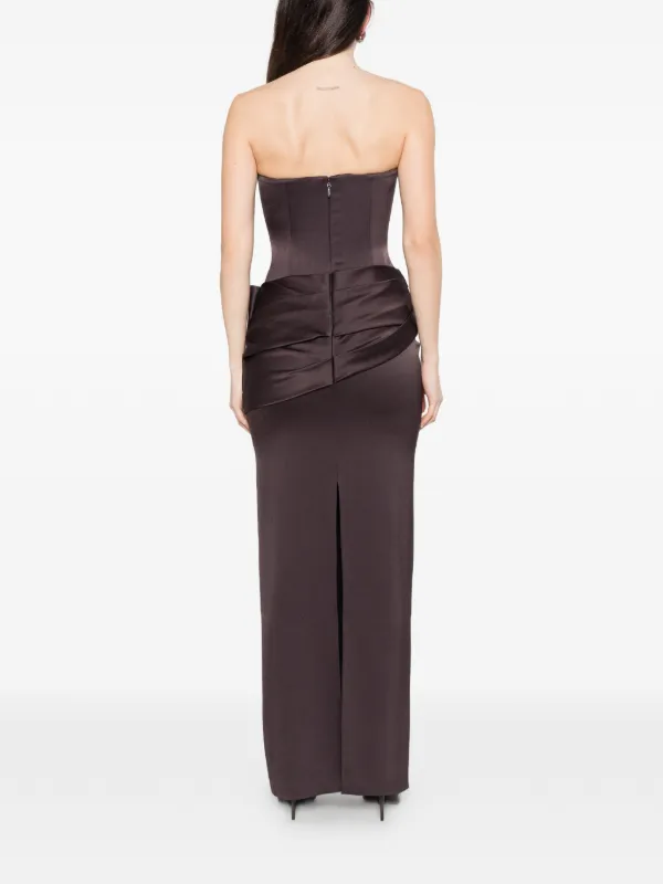 alex perry corset dress Draped Corset Midi Dress