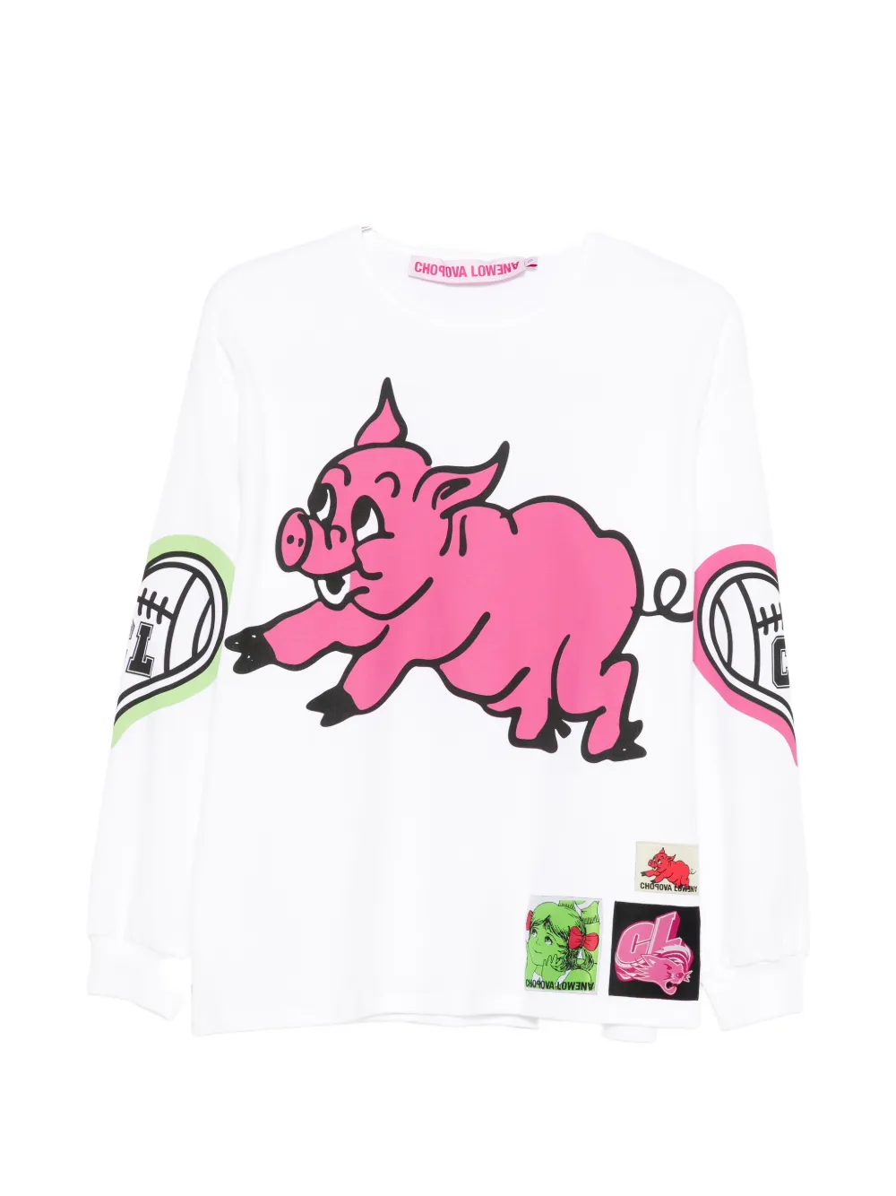 Chopova Lowena Hey Piggy printed T-shirt - Bianco