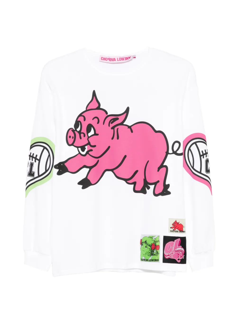 Chopova Lowena Hey Piggy printed T-shirt - Bianco