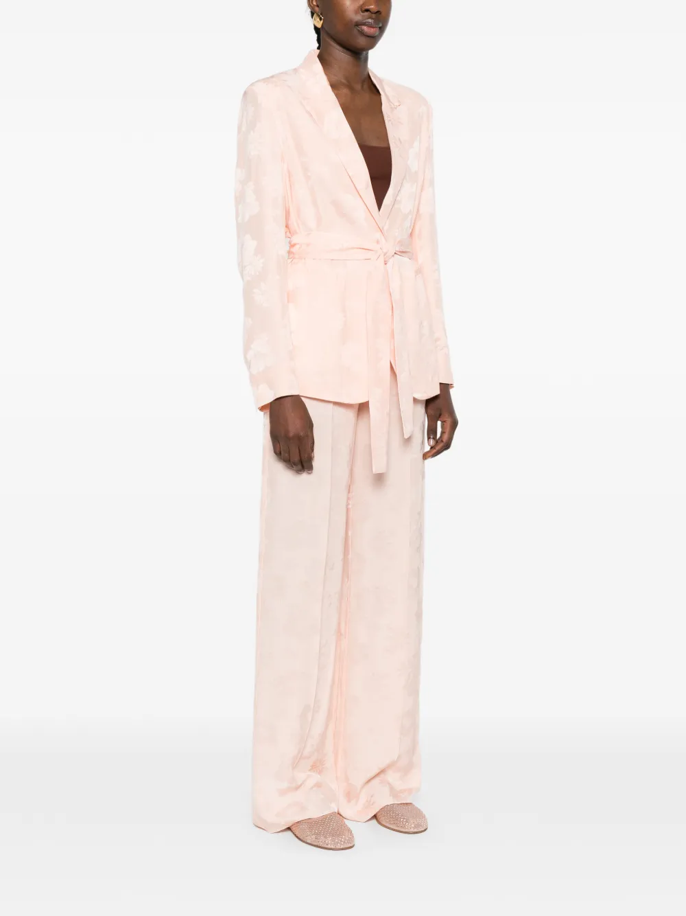  Forte Forte Floral-print Belted Jacket - Pink 