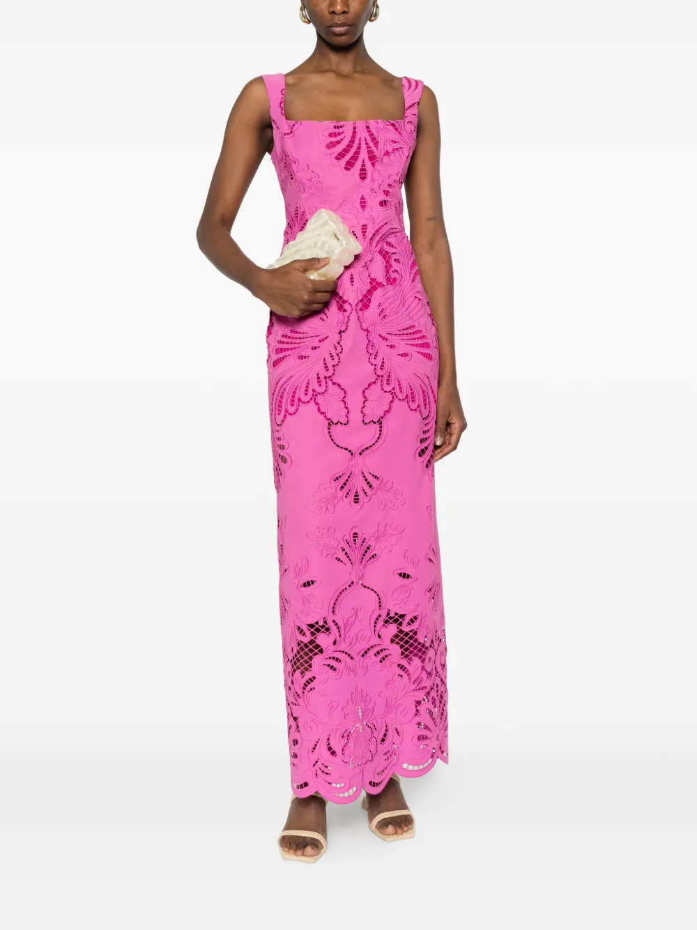 Giuseppe Di Morabito Gewelfde maxi-jurk met uitgesneden details Roze