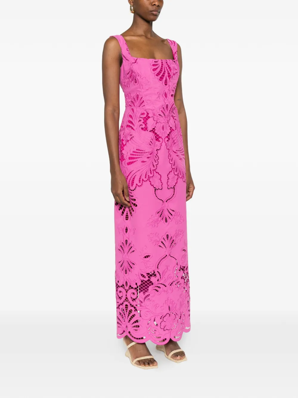 Giuseppe Di Morabito Gewelfde maxi-jurk met uitgesneden details Roze