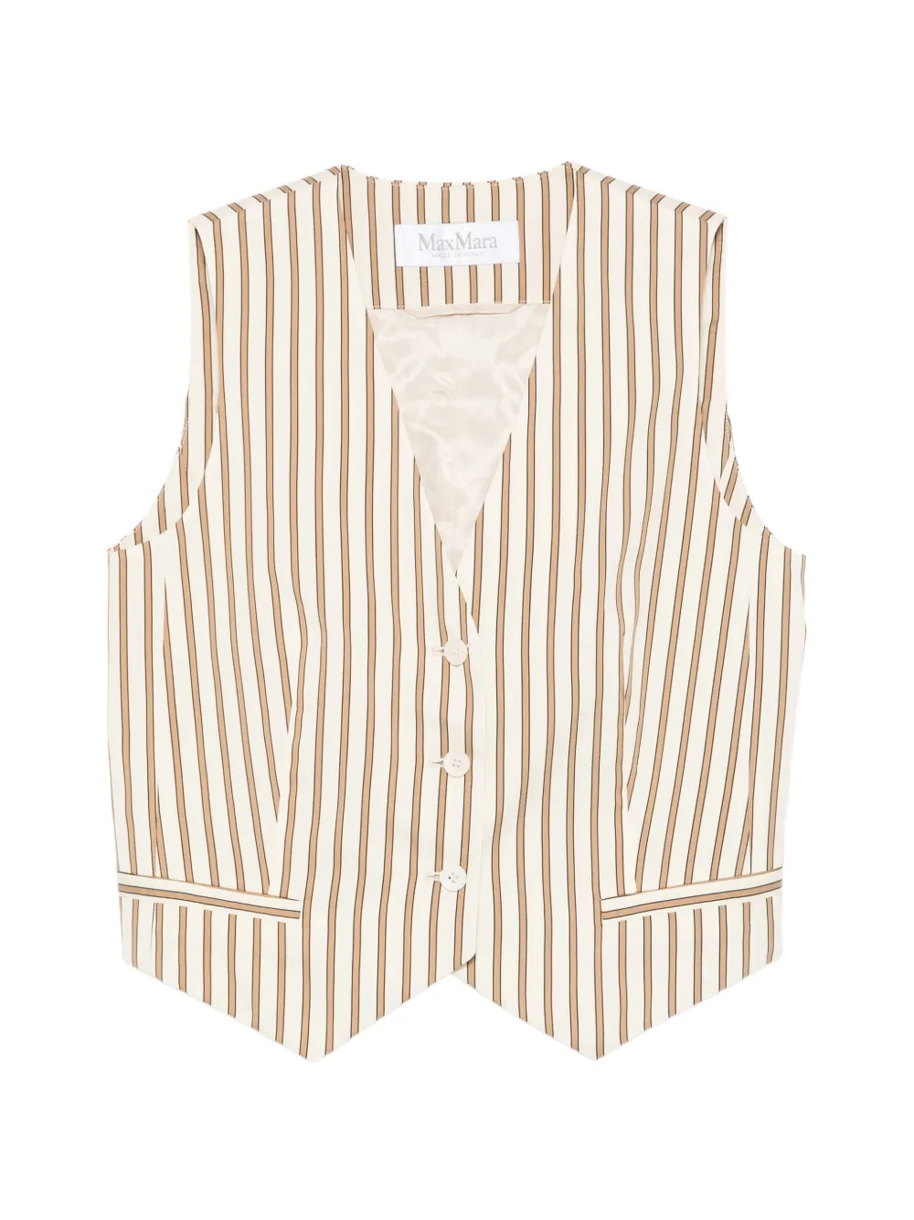 Max Mara striped button waistcoat - Neutrals