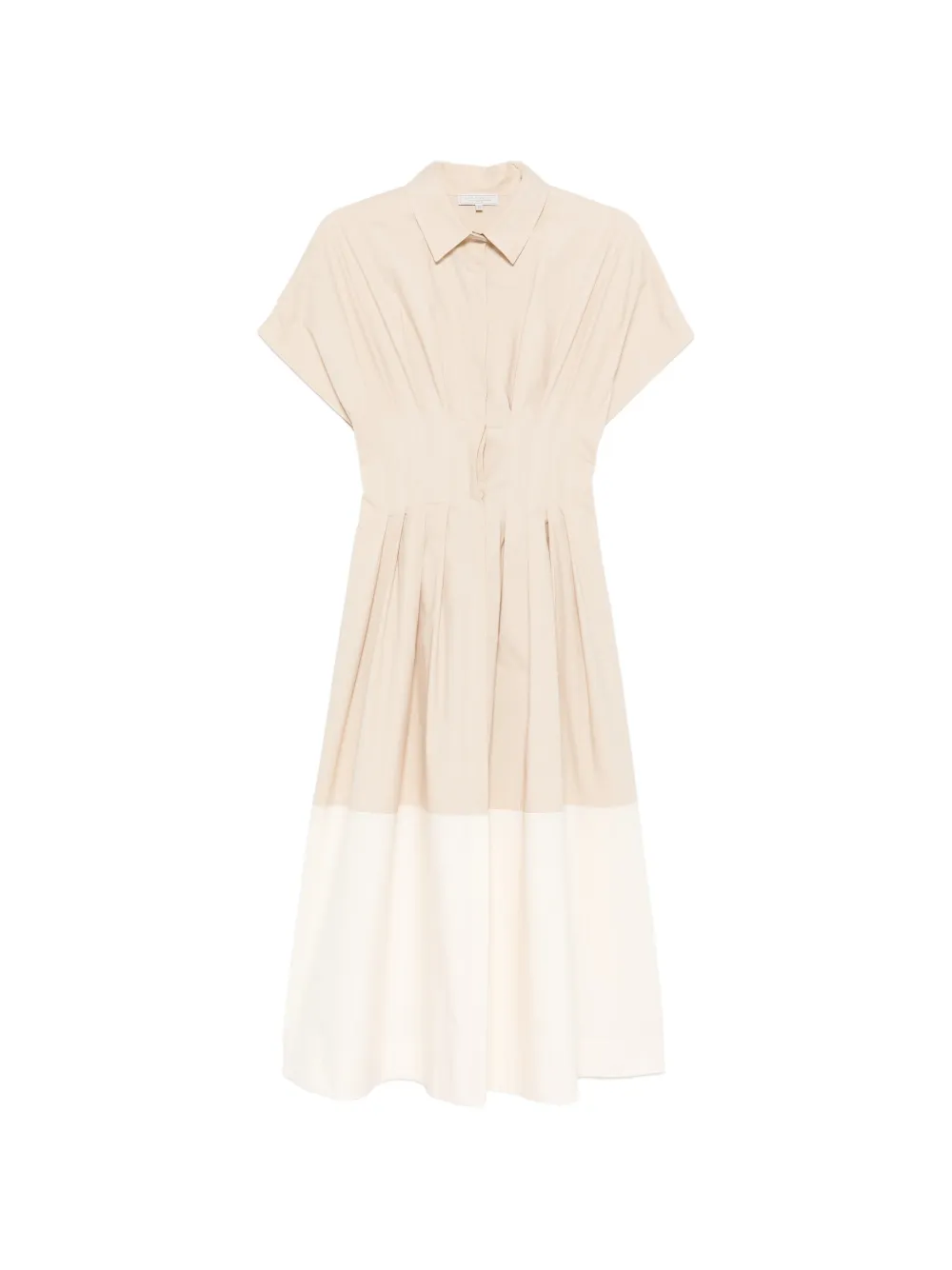 Antonelli pleated colour-block midi dress - Toni neutri