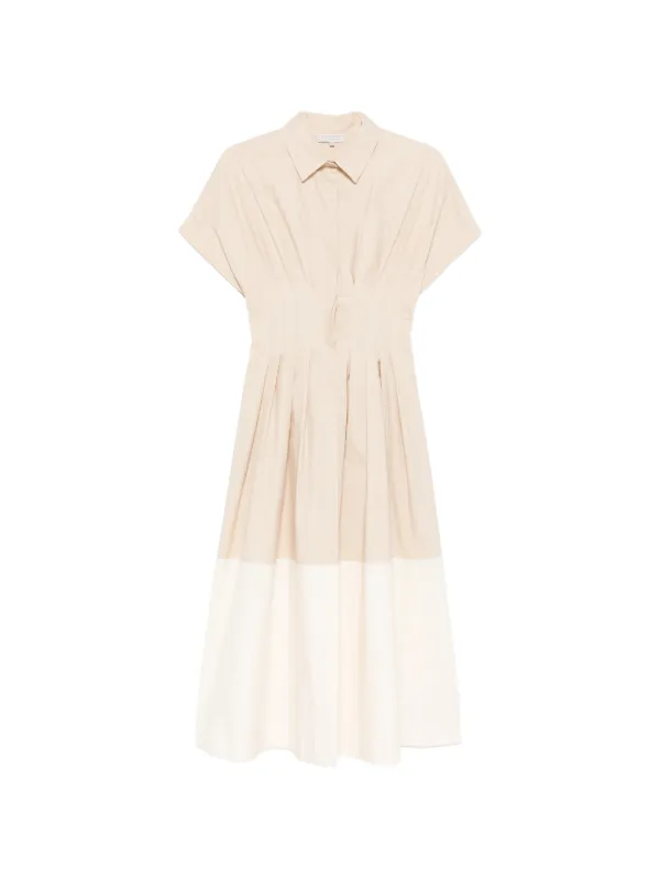 color block pleated midi dress Reiss Tori