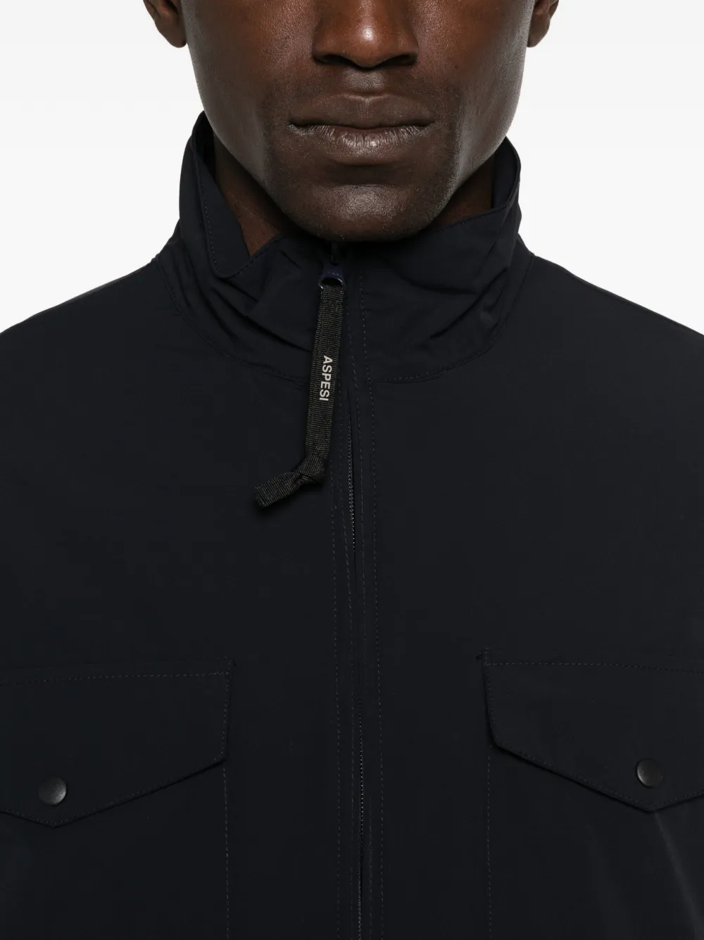 ASPESI Jack met ritsdetail Blauw