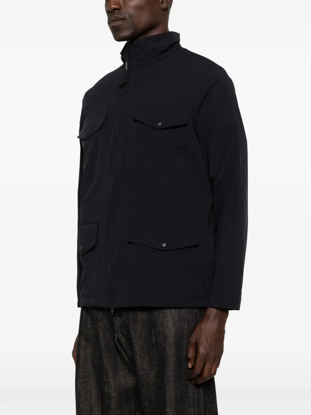 ASPESI Jack met ritsdetail Blauw