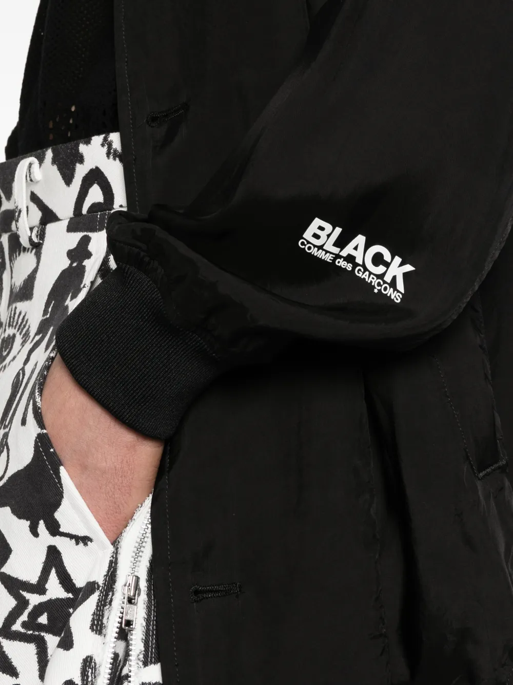 Black Comme Des Garçons Jas met enkele rij knopen Zwart