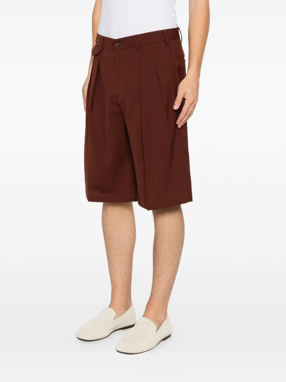 Briglia 1949 Bedfords geplooide knielange shorts Bruin