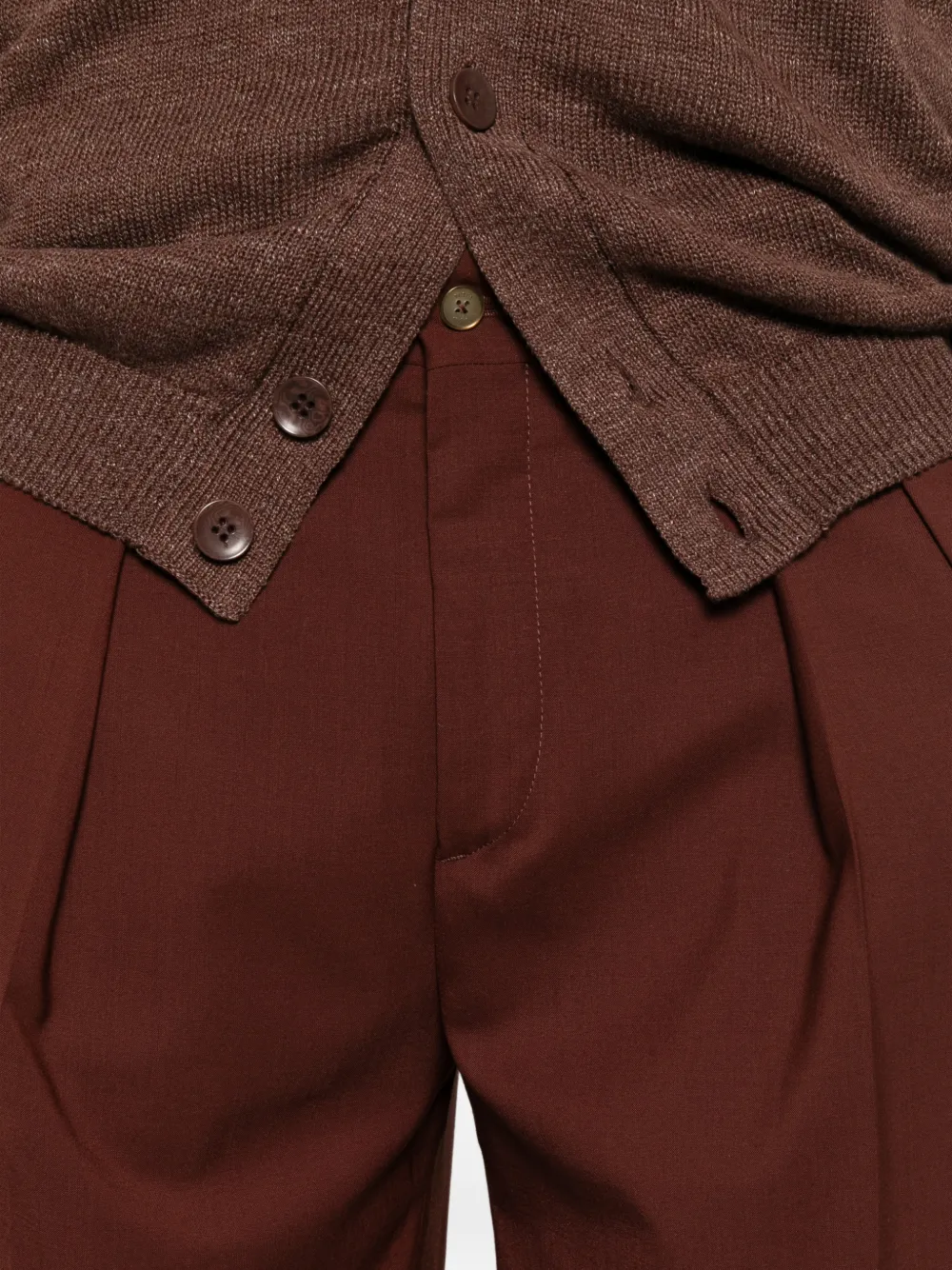 Briglia 1949 Bedfords geplooide knielange shorts Bruin