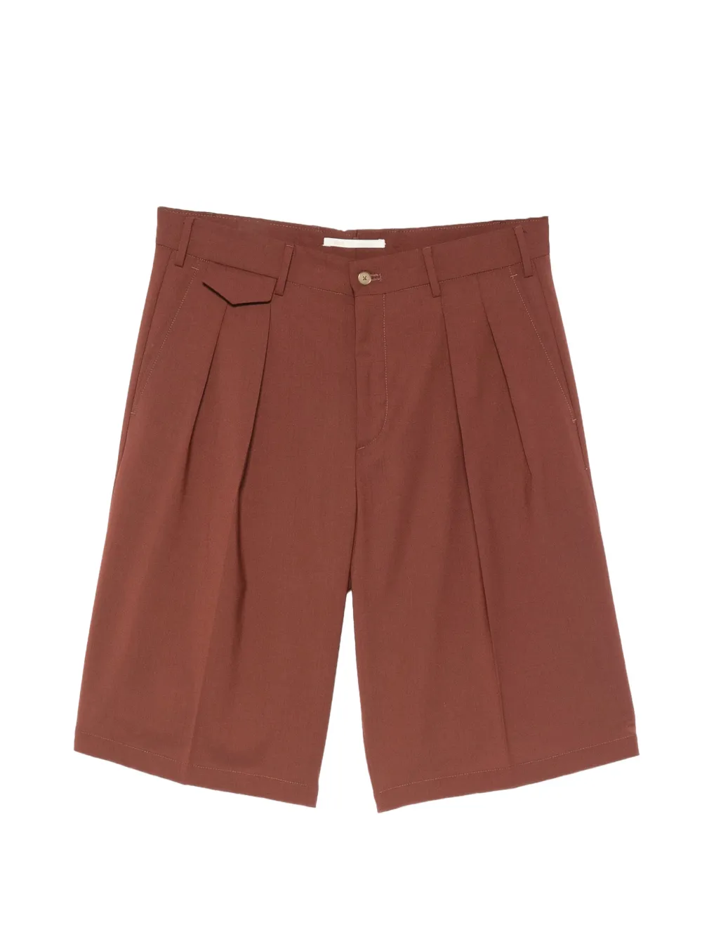 Briglia 1949 Bedfords pleated knee-length shorts - Marrone