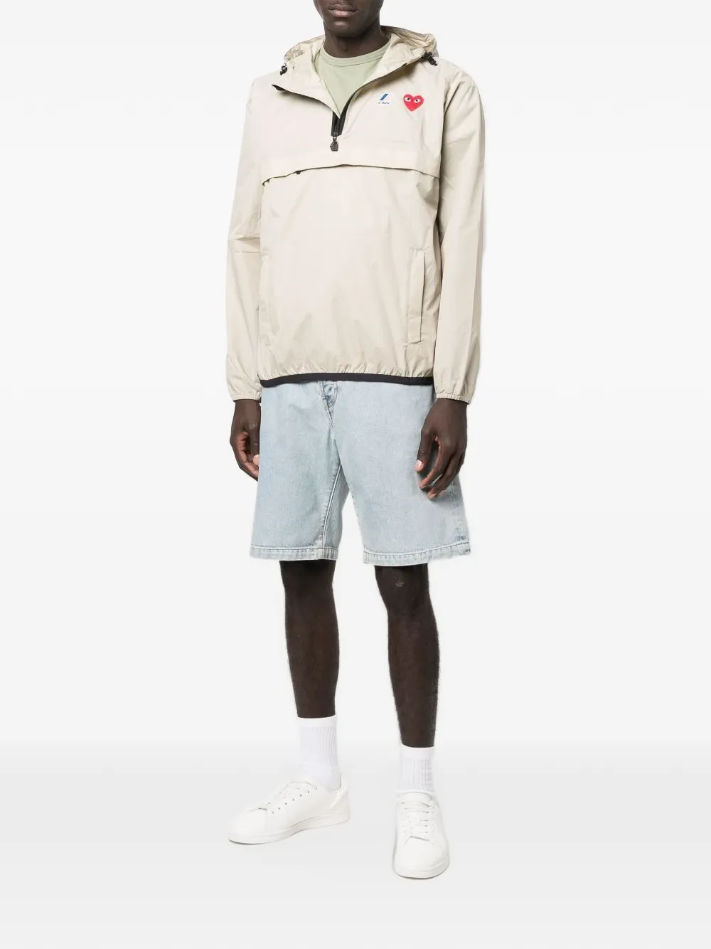 Comme Des Garçons Play xK-Way hooded jacket Beige