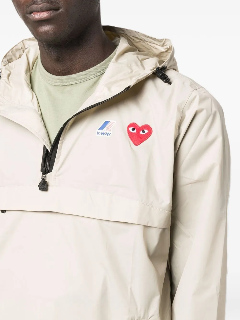 Comme Des Garçons Play xK-Way hooded jacket Beige