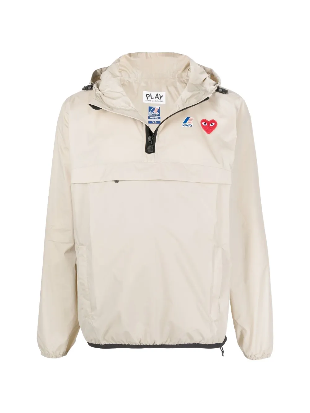 Comme Des Garçons Play xK-Way hooded jacket Beige