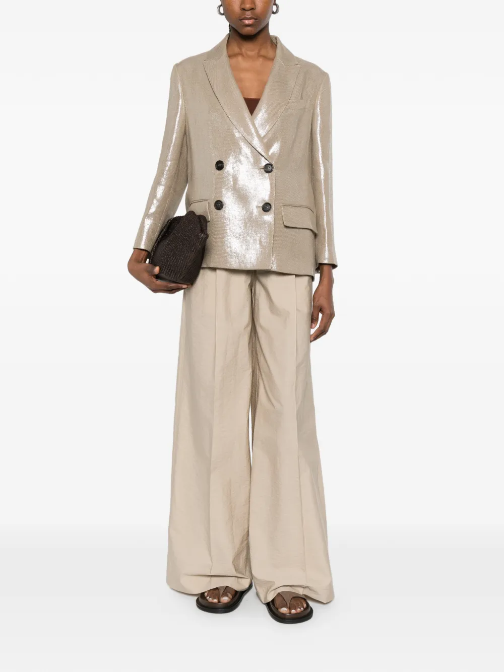 Brunello Cucinelli Jack met dubbele rij knopen Beige