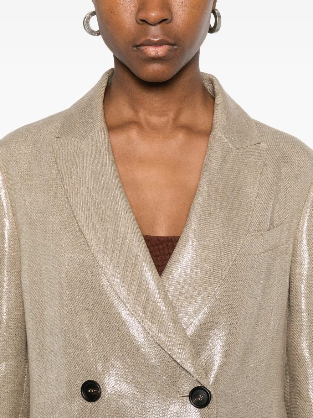 Brunello Cucinelli Jack met dubbele rij knopen Beige