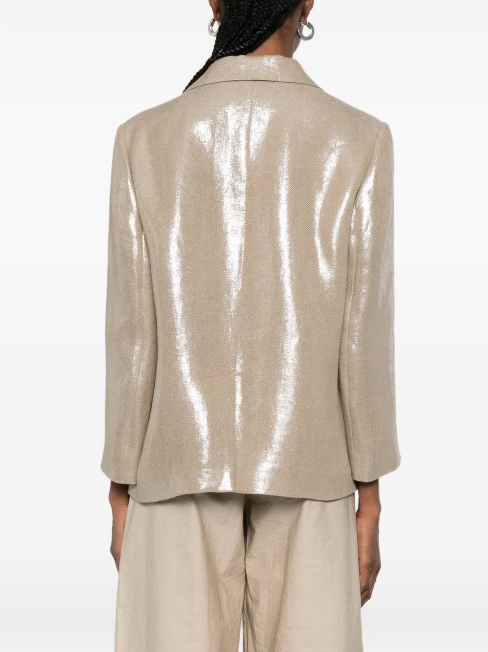 Brunello Cucinelli Jack met dubbele rij knopen Beige