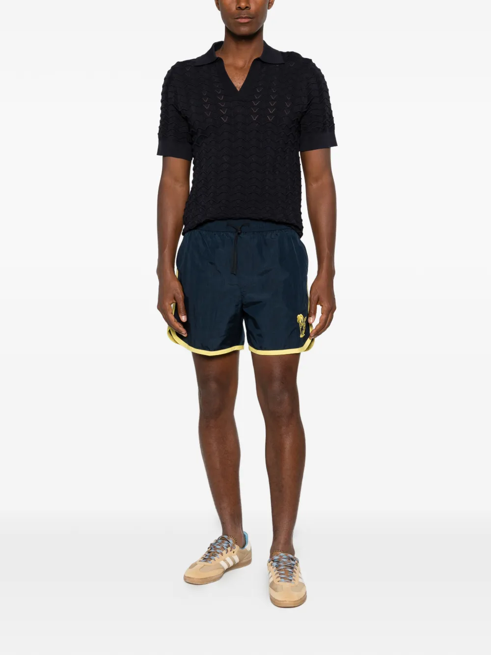 Drôle De Monsieur Shorts met borduurwerk Blauw