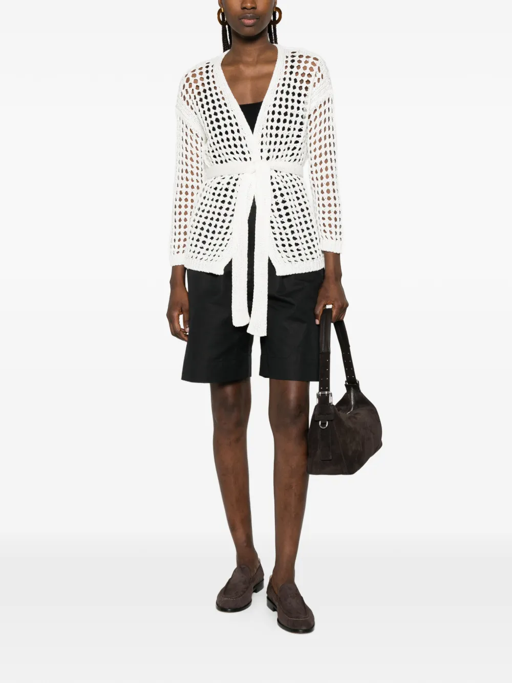Max Mara Mxpgelo opengewerkte vest Wit