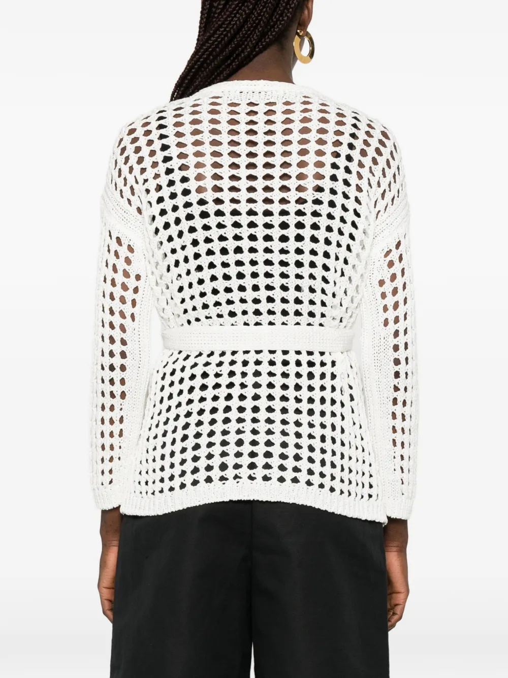 Max Mara Mxpgelo opengewerkte vest Wit