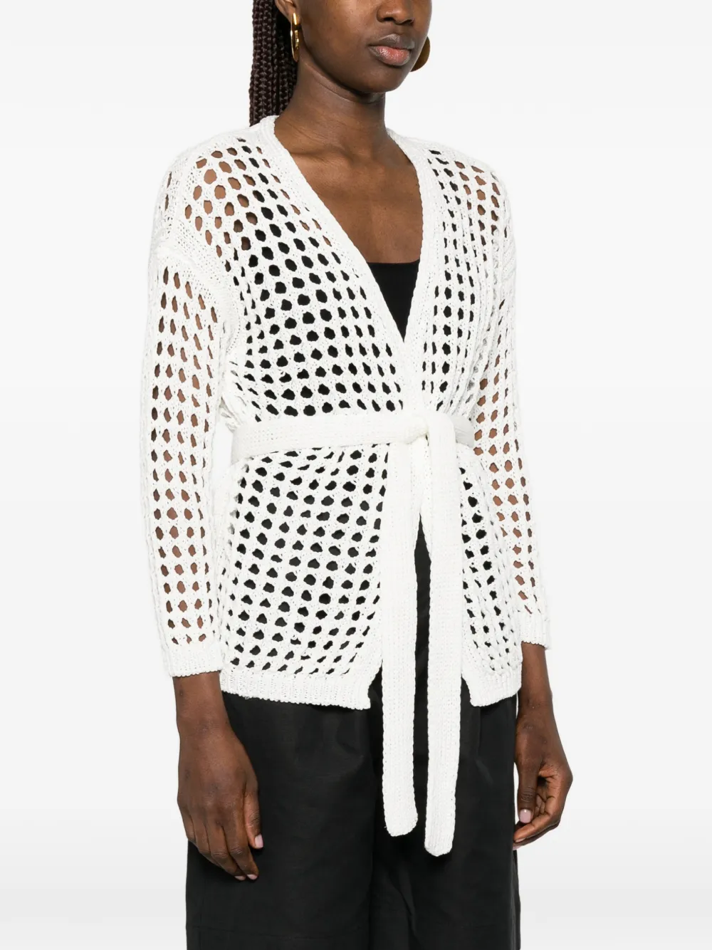 Max Mara Mxpgelo opengewerkte vest Wit