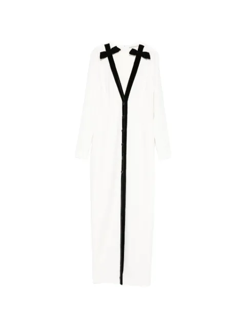 Alessandra Rich bow-detail front-button maxi dress