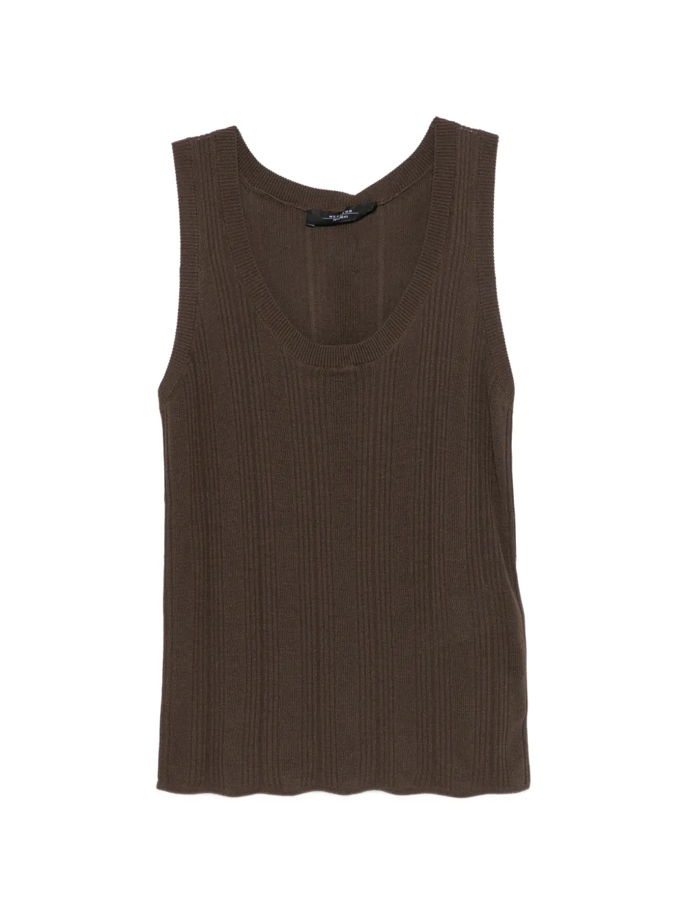 Weekend Max Mara ribbed scoop-neck top - Marrone