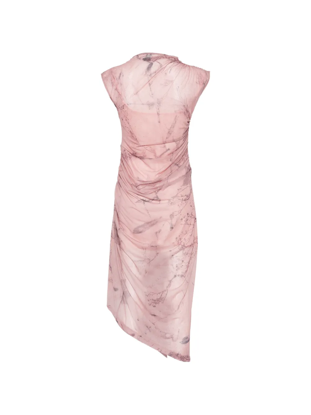  Feng Chen Wang Asymmetric-hem Ruched Midi Dress - Pink 