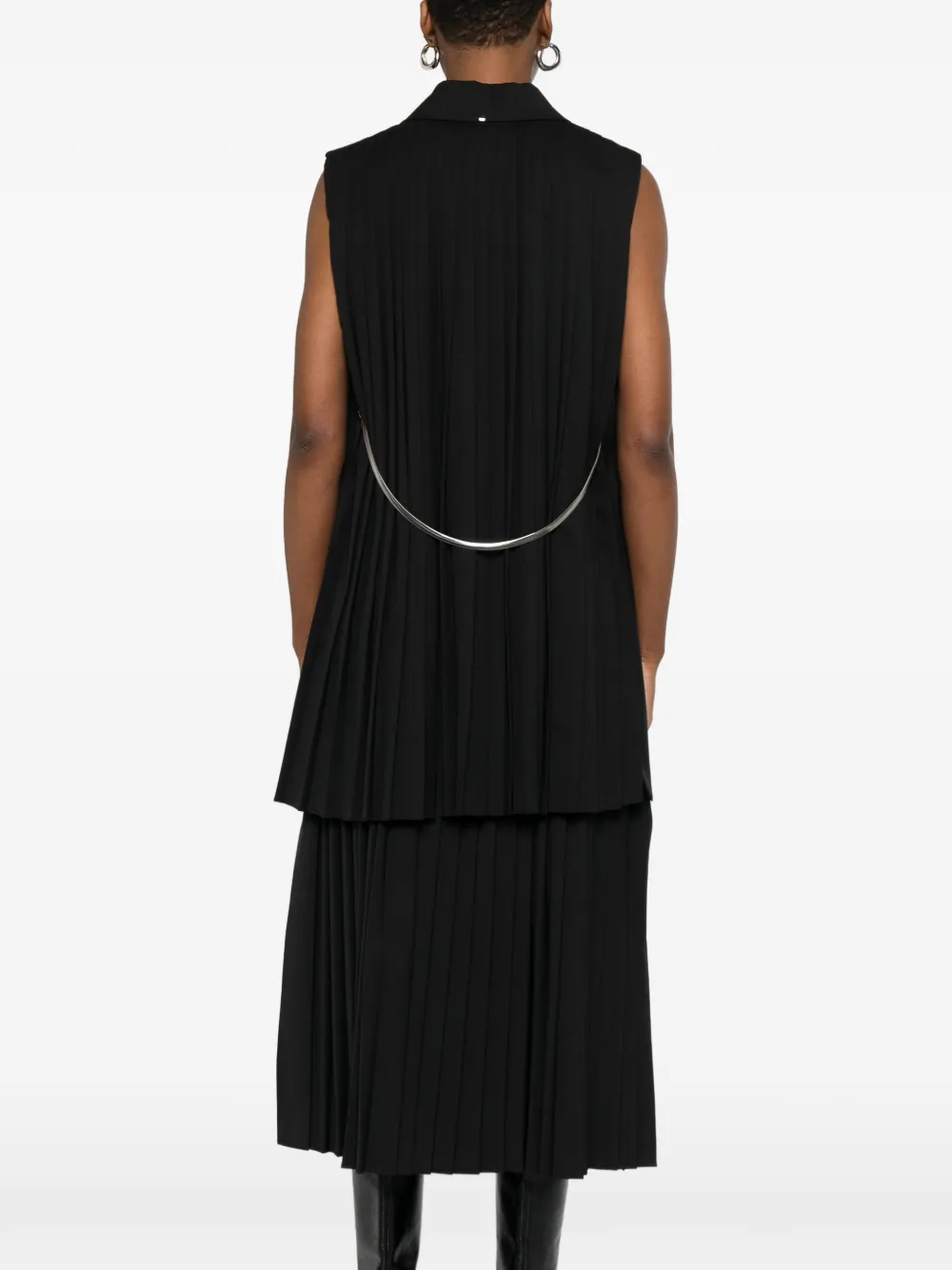 Sportmax Zilverkleurige gilet met ceintuur Zwart
