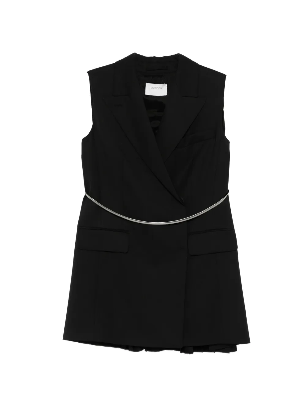 Sportmax Gilet con cintura - Nero
