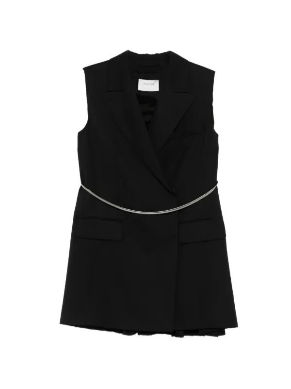 Sportmax Silver-tone Belt Gilet in Black