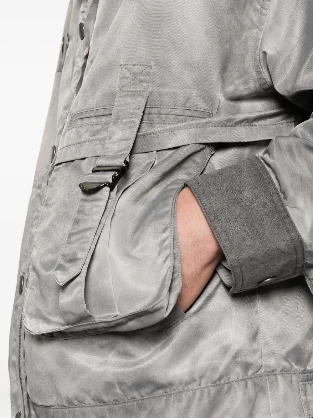 Feng Chen Wang Bomberjack met knoopdetail Grijs