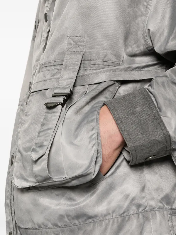 Feng Chen Wang button-detail Bomber Jacket | Grey | FARFETCH AO