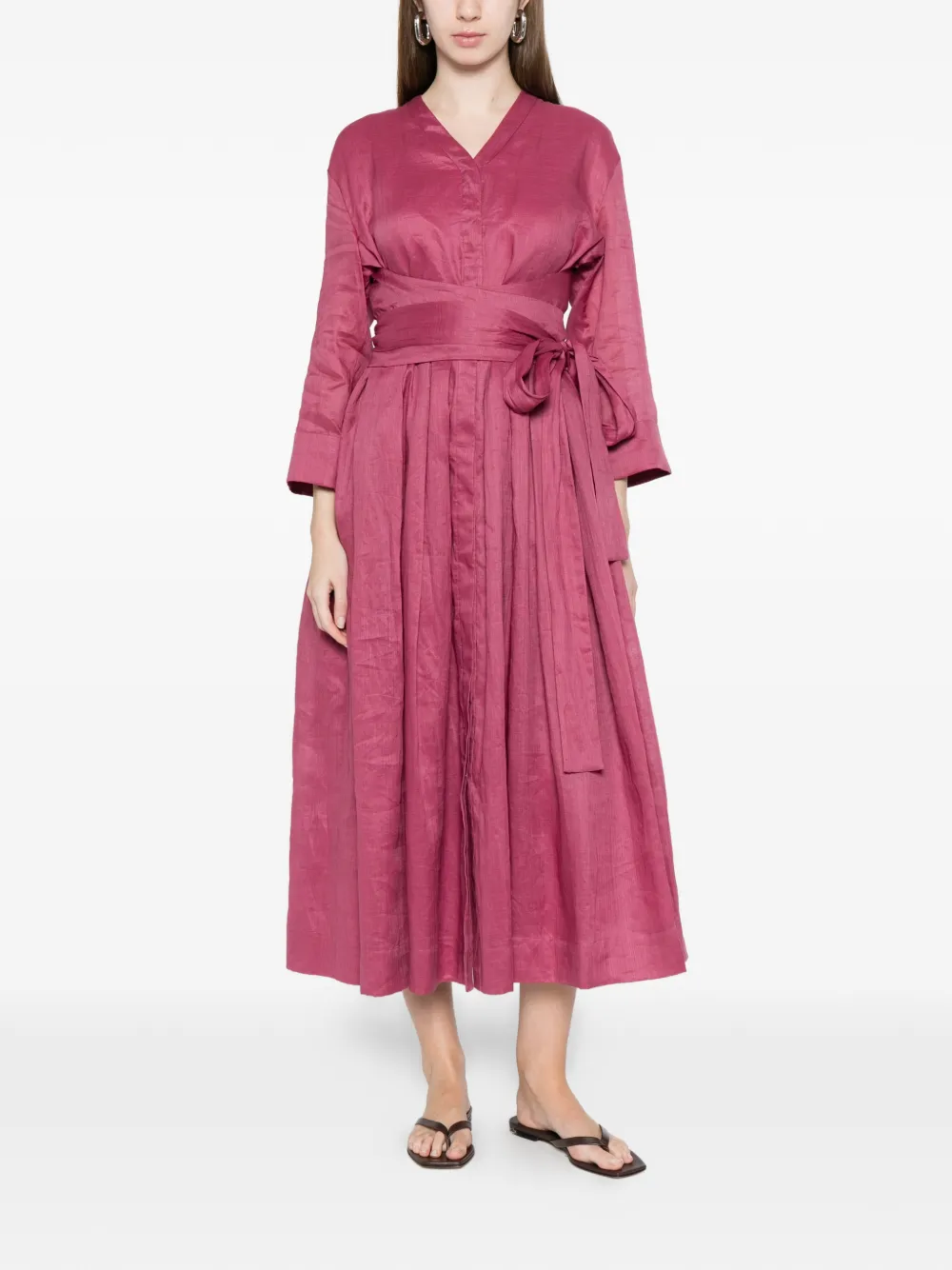 'S Max Mara Camilla midi-jurk met gestrikte taille Roze
