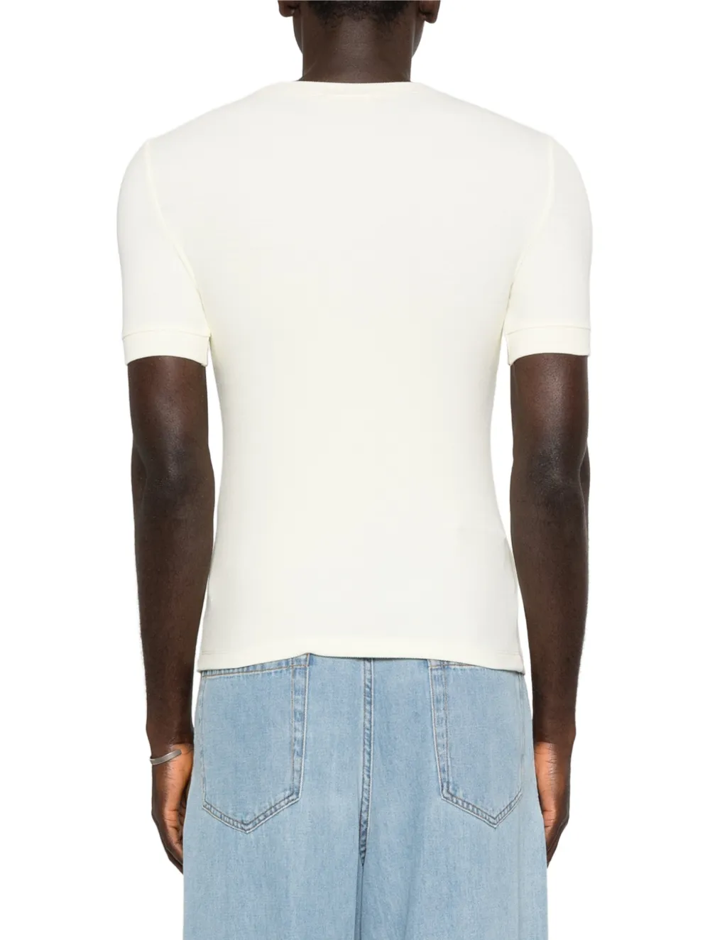 ENTIRE STUDIOS T-shirt met logo-label Geel