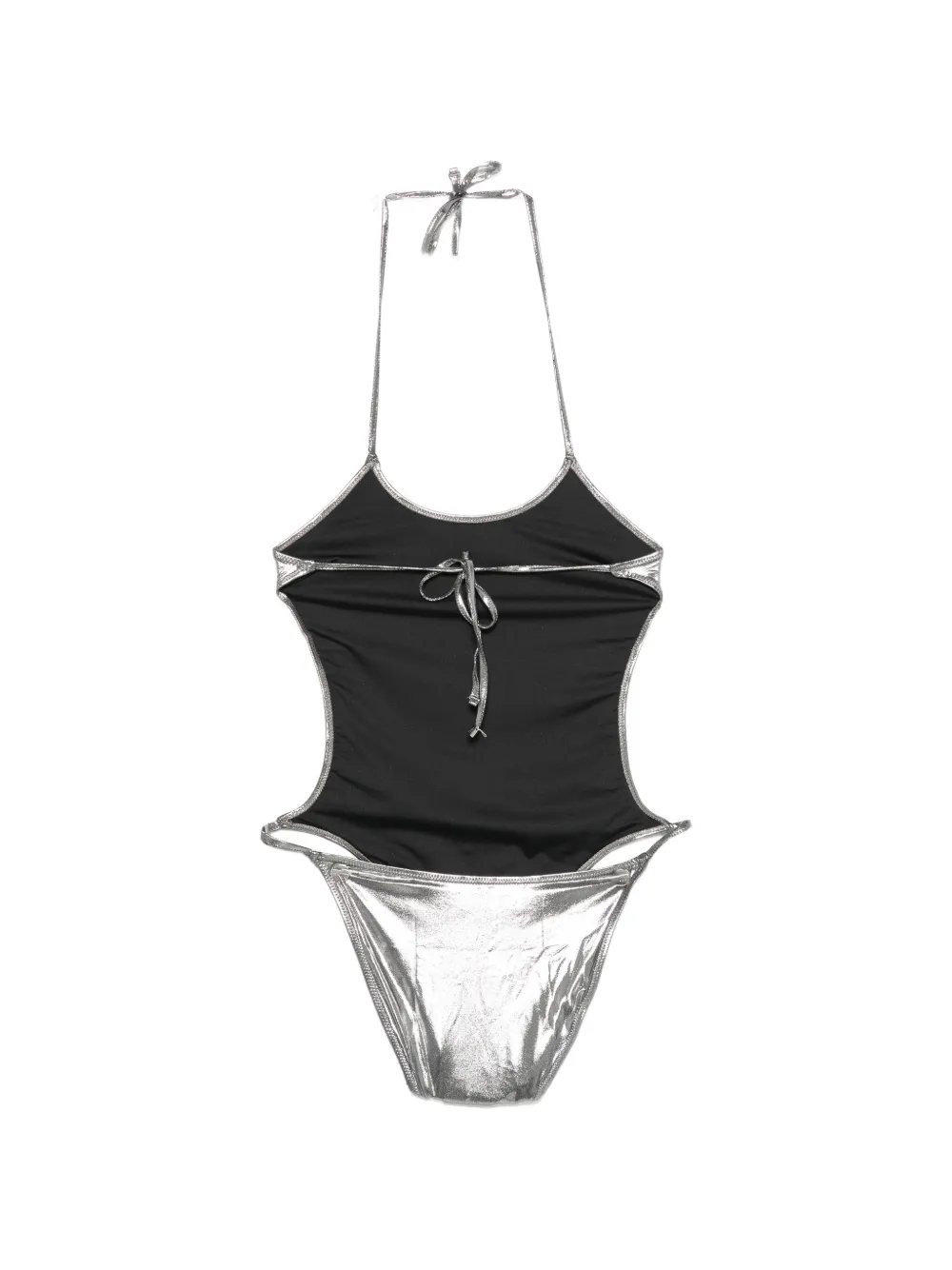 The Attico Badpak met halternek en metallic-effect Zilver
