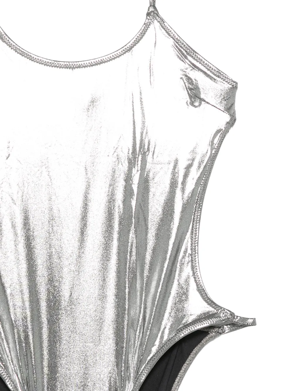 The Attico Badpak met halternek en metallic-effect Zilver
