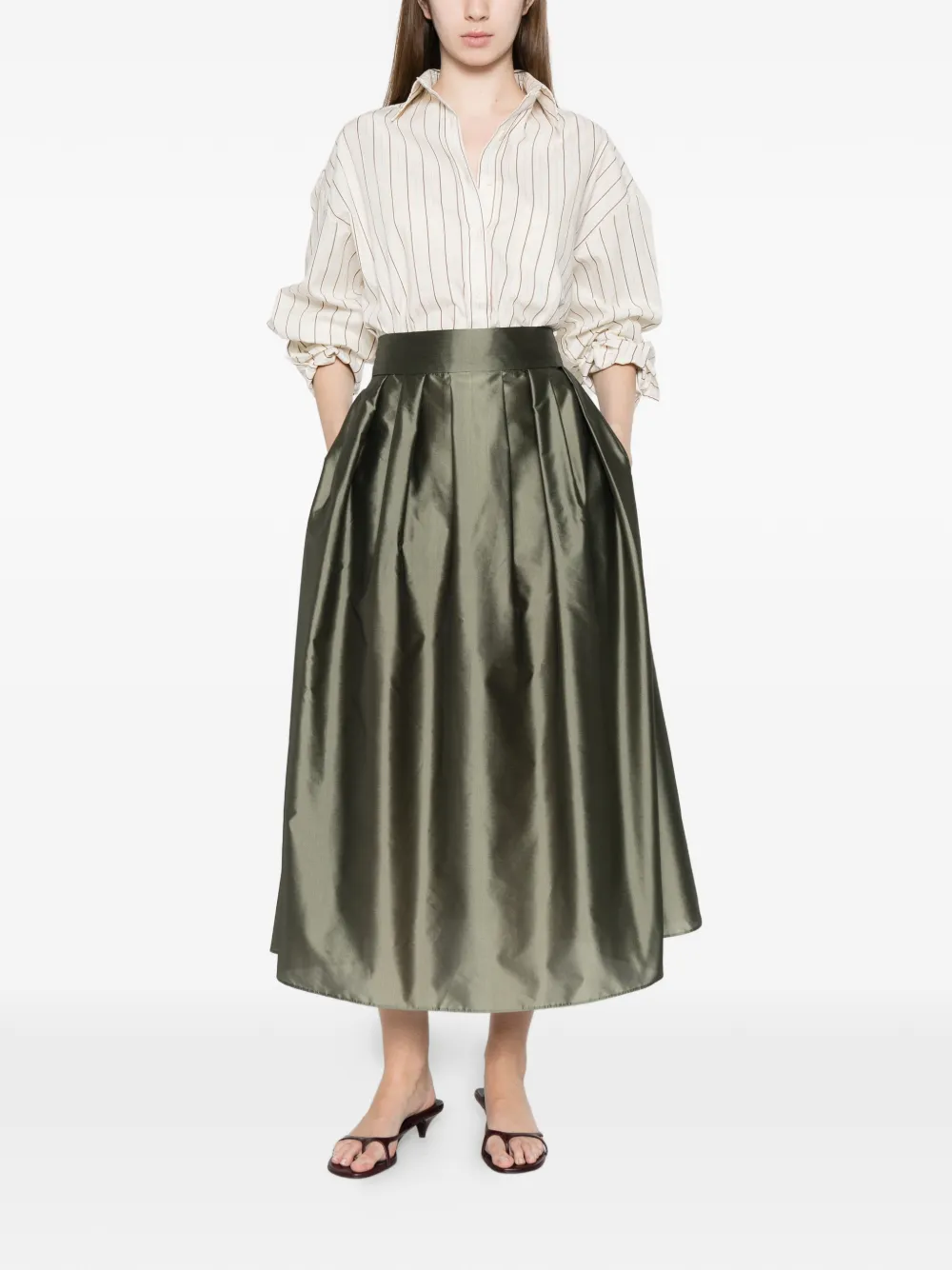  's Max Mara Falda Plisada - Verde 