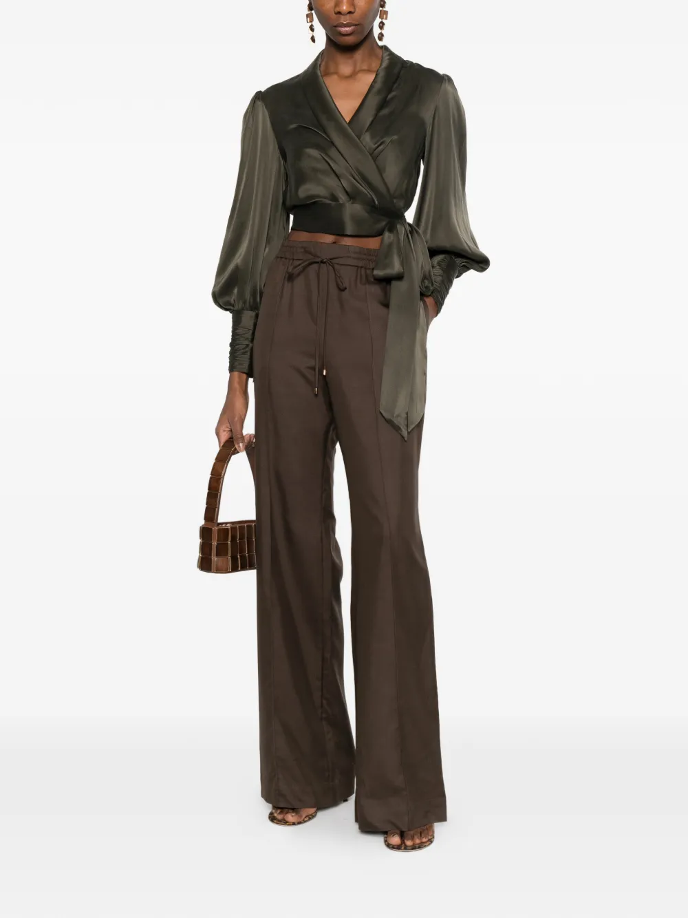Wrap Long-Sleeved Blouse