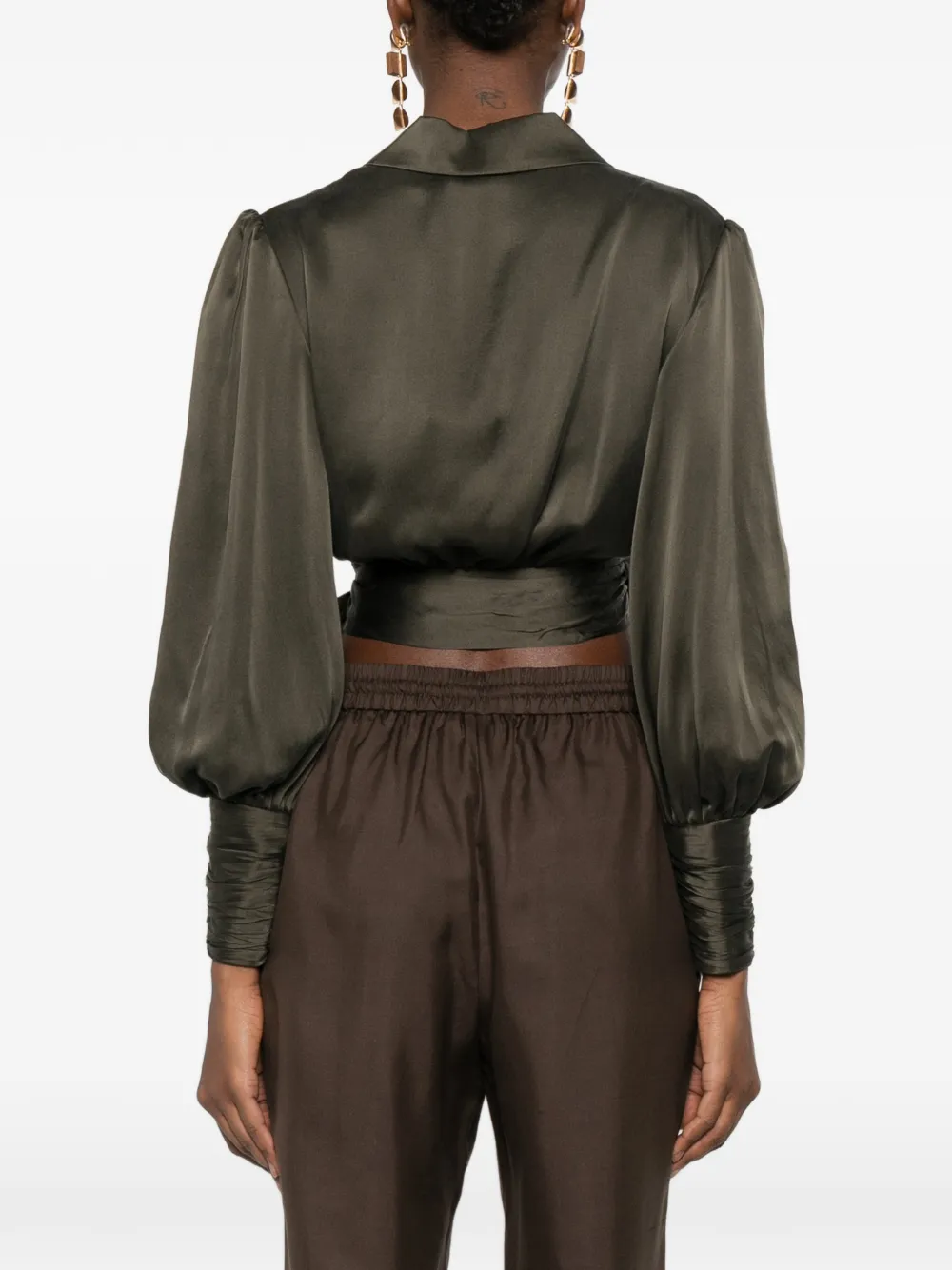 Wrap Long-Sleeved Blouse