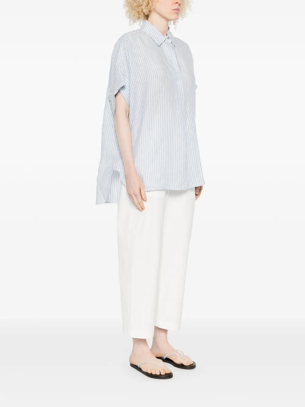 Weekend Max Mara Verve Striped Shirt - Blue 