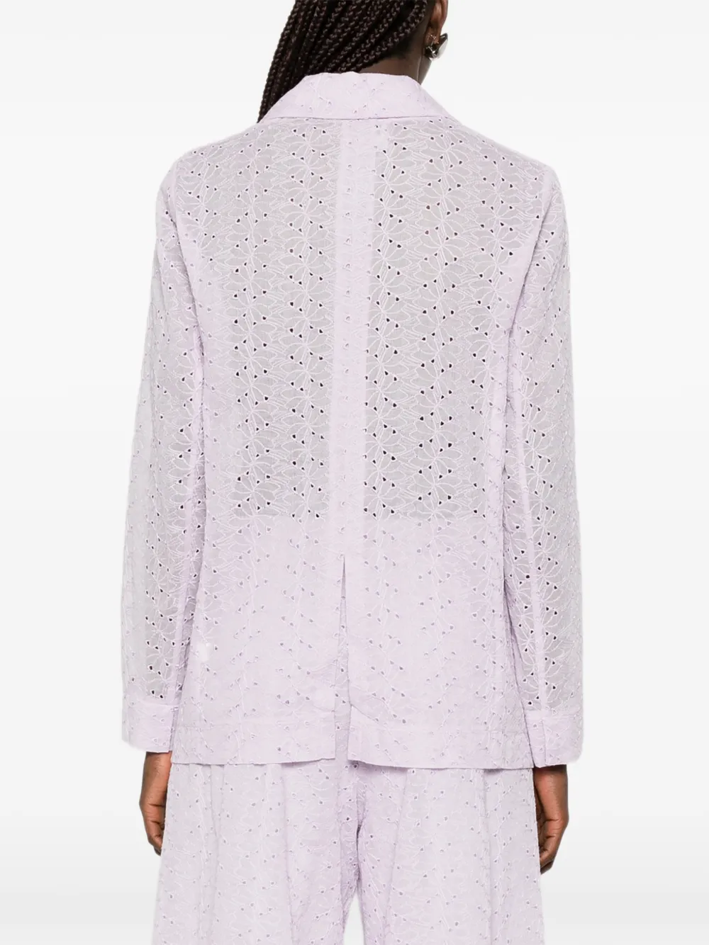 Forte Broderie anglaise jack met striksluiting Paars