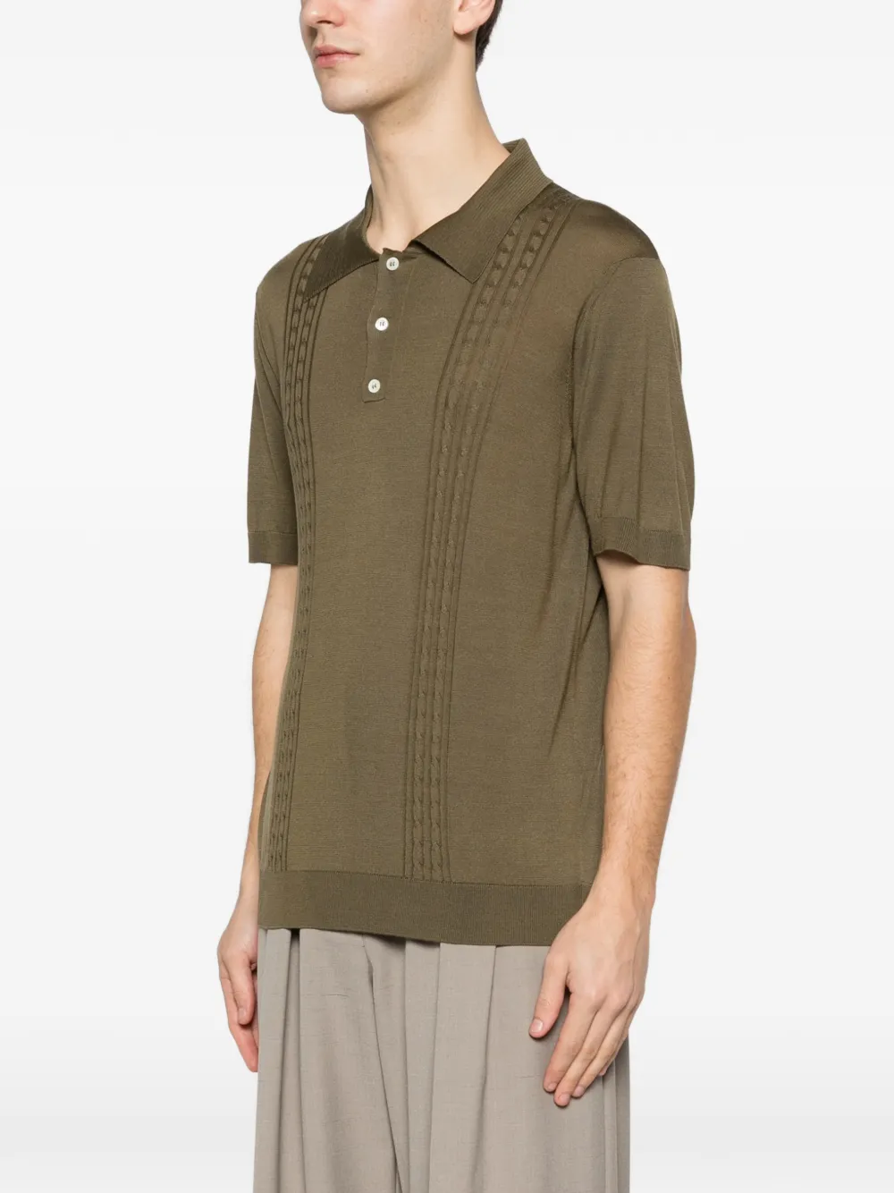 Kiton Poloshirt met knopen Groen