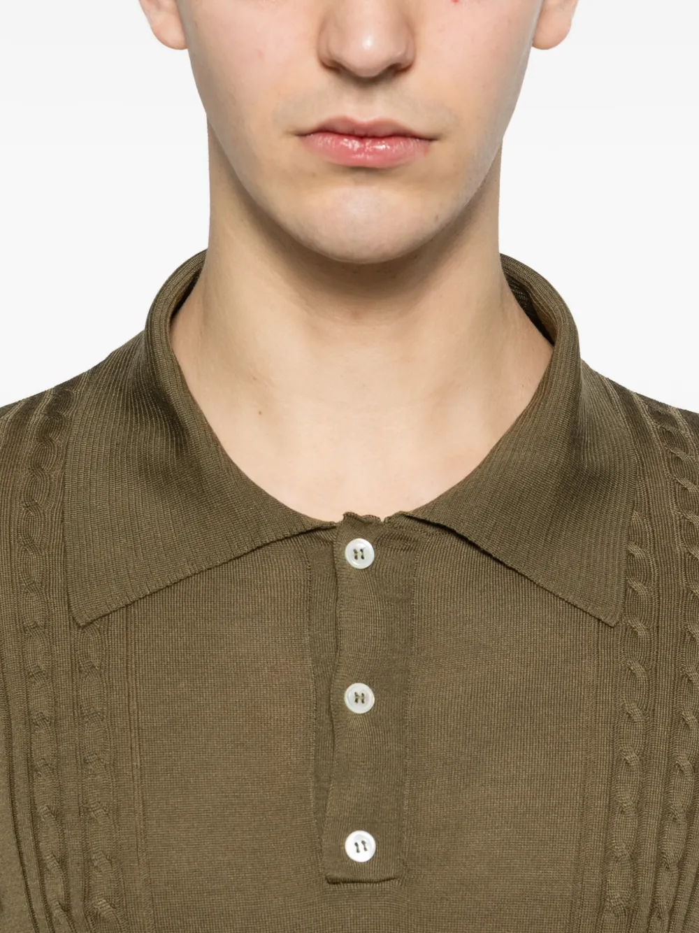 Kiton Poloshirt met knopen Groen